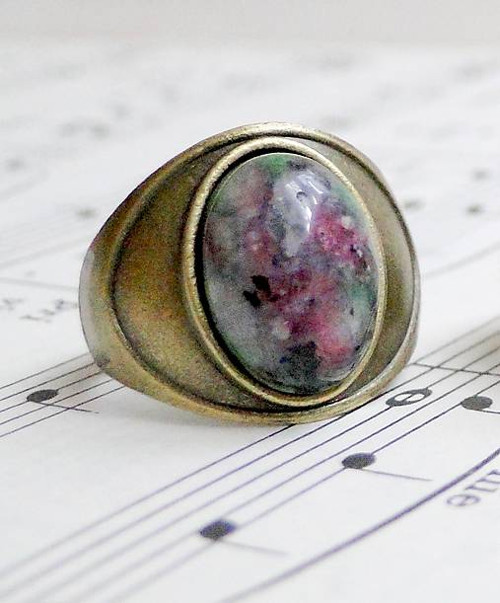 Antique Bronze Zoisite / Prsteň so zoisitom — foto 1