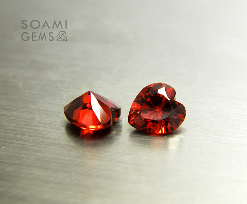 Zirkon kubický VVS granát 5x5mm srdce — foto 1