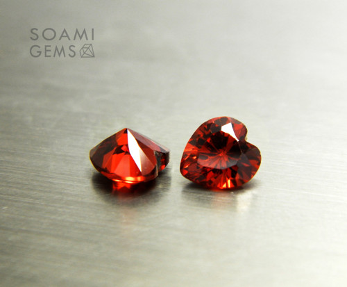 Zirkon kubický VVS granát 6x6mm srdce