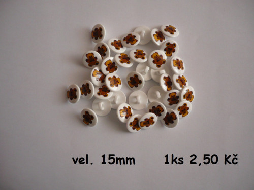 Knoflík medvídek 4ks — foto 1