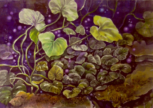 "Blizká setkání..." - akvarel, kvaš, 30x40 cm