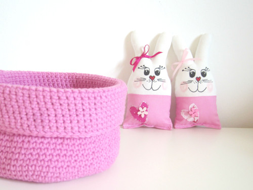 Háčkovaný košíček - Pink — foto 1
