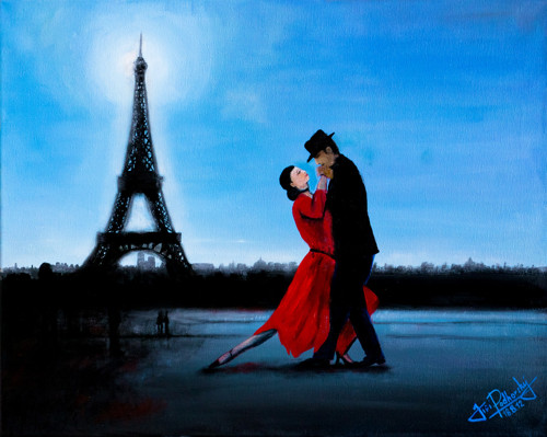 Tanečníci u Eiffelovky (50×40cm) — foto 1