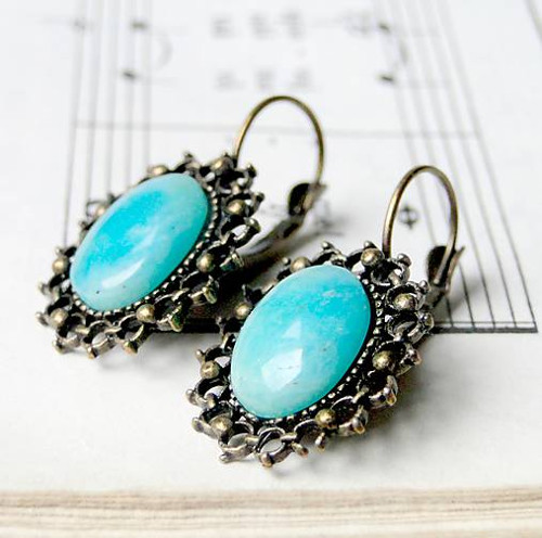 Vintage Amazonite / Naušnice s amazonitem