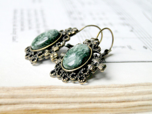 Vintage Seraphinite / Naušnice se serafinitem