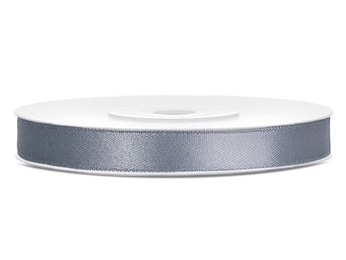 Stuha saténová 6 mm 25 M ŠEDÁ