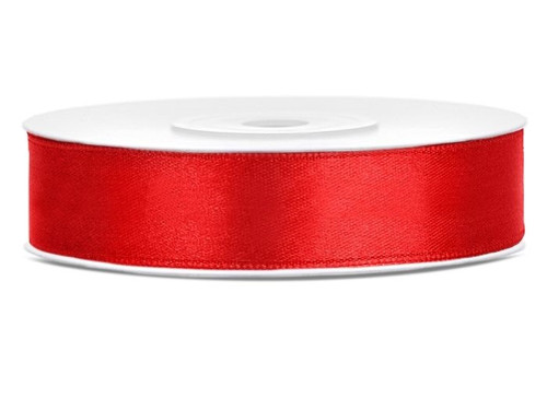 STUHA saténová 12 mm 25 m ČERVENÁ