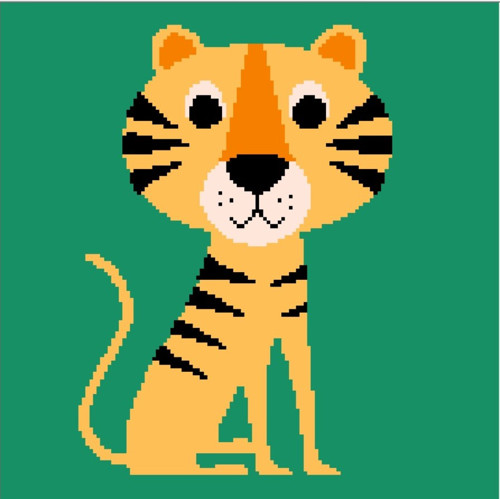 Předloha na vyšívání - Tygr / Tiger čtverec