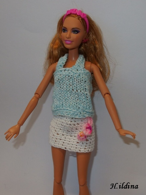 Halenka a sukně - komplet na Barbie