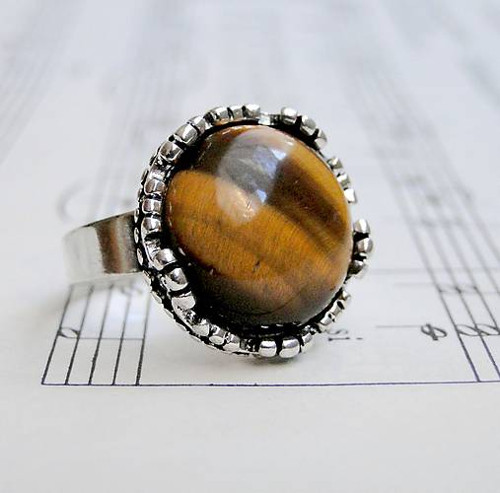 Tiger Eye in Antique Silver / Prsten s tygřím okem