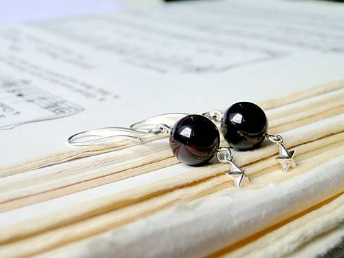 Garnet & Silver 925 Stars / Náušnice Ag925
