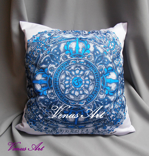 Dekorační fotopolštář 40x40cm mandala ÓM SLEVA 25% — foto 1