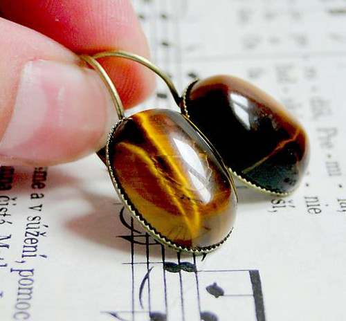 Tiger Eye / Náušnice s tygřím okem — foto 1