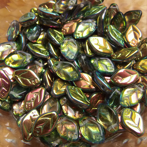 Lístečky s AB efektem - 7 x 12 mm