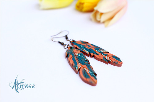 Indian Feathers - Petrol Peach — foto 1