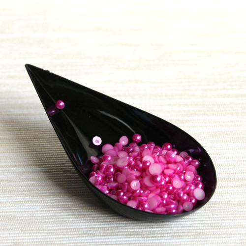 Půlperličky fuchsiové - 4 mm, 100 ks