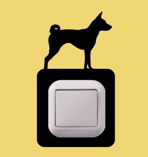 Basenji -samolepka k vypínači — foto 1