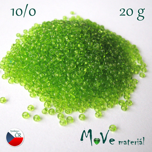 Český rokajl 10/0, 20g, zelený — foto 1