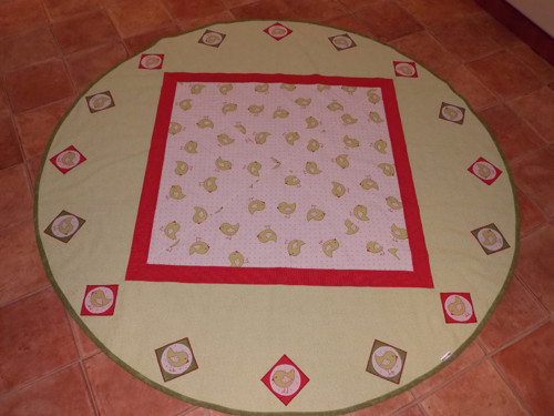Velký kulatý ubrus - Ptáčci (průměr 140 cm) — foto 1