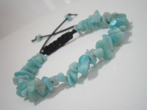 "Amazonit" náramek (macramé) - Unisex — foto 1