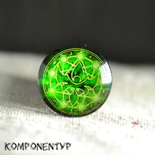 Kabošon "Zelená mandala" 12 mm — foto 1