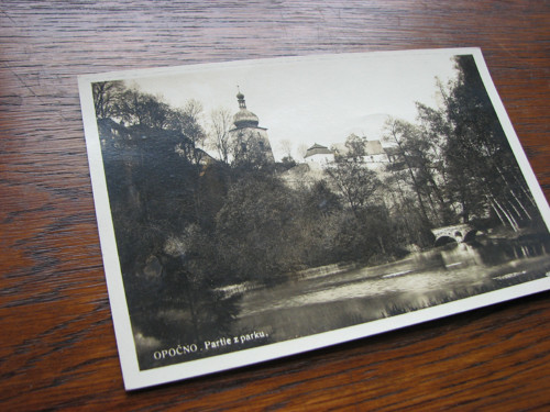 Opočno...pohlednice se známkou, 1928
