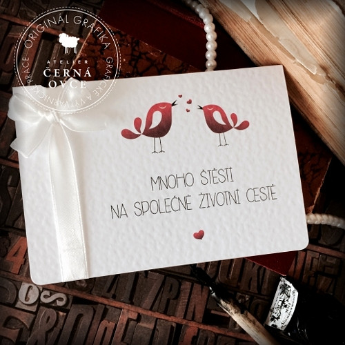 PŘÁNÍ - NOVOMANŽELŮM, ptáčci