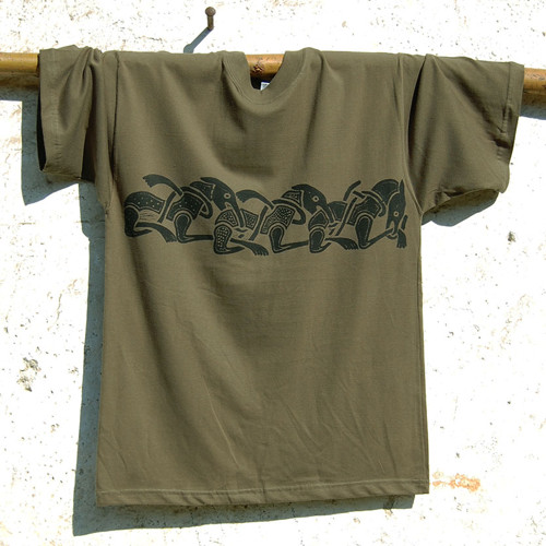 Triko Psi času - khaki zelená