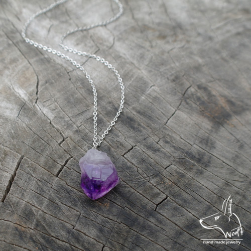Ametystový náhrdelník - rough crystal — foto 1