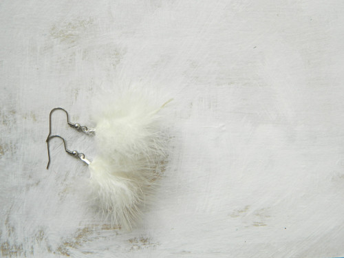 Peříčkové náušnice marabou - kolekce "mini" — foto 1