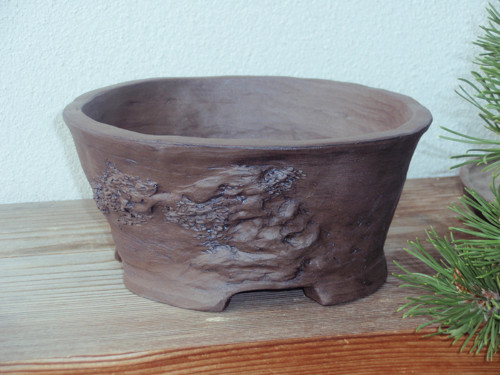 Bonsai miska hnědá kulatá — foto 1