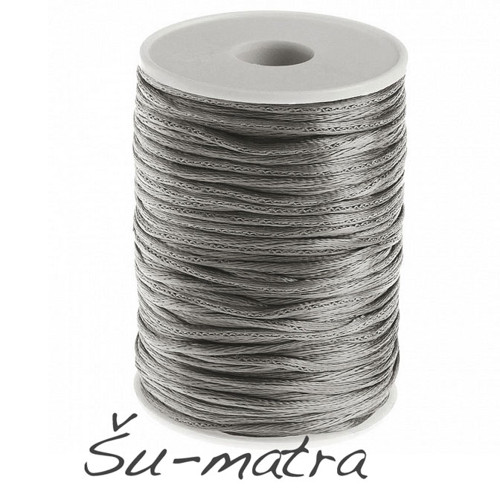 Saténová šňůrka šedá, 2 mm (5 m)