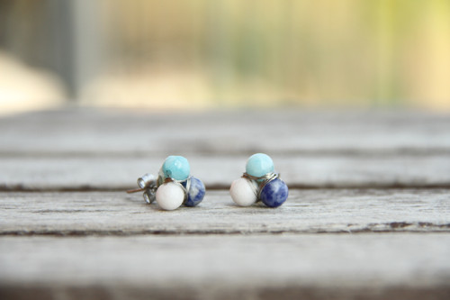 Náušnice z minerálov blue — foto 1