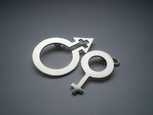 Přívěsek pro dva - symbol - MUŽ/ŽENA