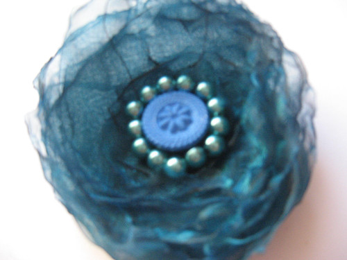 Brož organza.Indigo. — foto 1