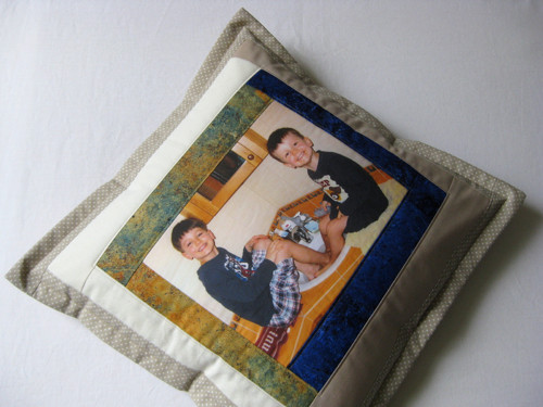 PATCHWORK polštář s fotografií 44 x 44 cm — foto 1