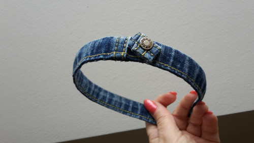 Vlasová čelenka Jeans druk — foto 1