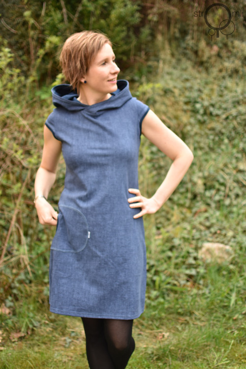 Denim pohodové šaty, vel. L — foto 1