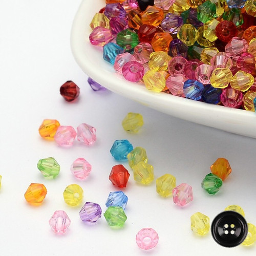 Korálky plastové Lucerna pr.4mm (10g) - barev.mix
