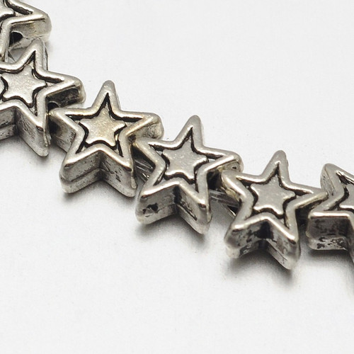 Mezikus kovový Hvězda 6x6x3mm (20ks) -starostříbro