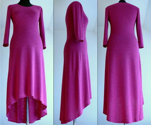 Maxišaty/Maxidress Fuchsia/3/4 Sleeve
