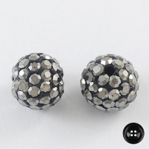 Korálky Schamballa pr.10mm (2ks) - hematit — foto 1
