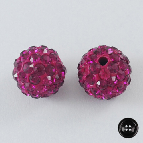 Korálky Schamballa pr.10mm (2ks) - fuksiová