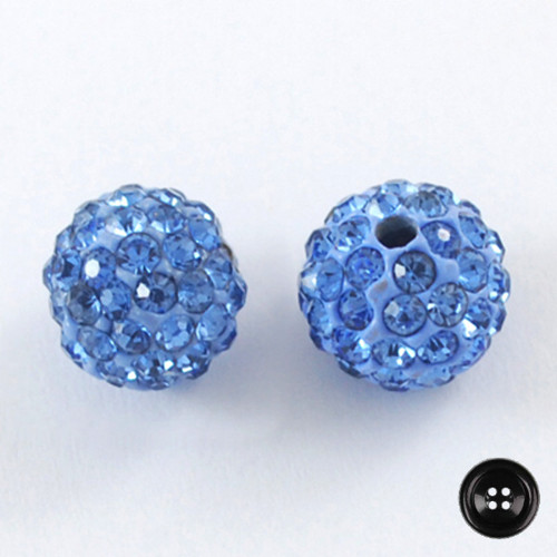 Korálky Schamballa pr.10mm (2ks) - sv.safír