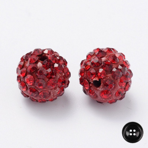 Korálky Schamballa pr.10mm (2ks) - rubín