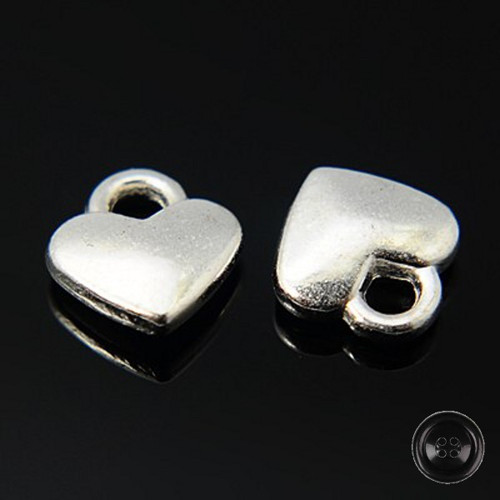 Přívěsek kovový Srdce 8x7mm (10ks) - stříbrná