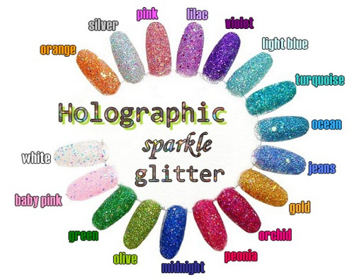Mix glitrů a hologramů - light blue