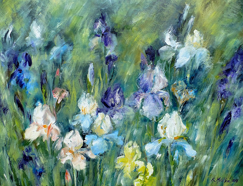 Kosatce - olej na plátně 50x40 — foto 1