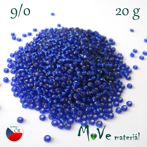 Český rokajl 9/0, 20g, modrý — foto 1