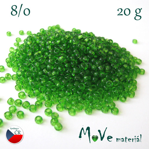 Český rokajl 8/0, 20g, zelený — foto 1